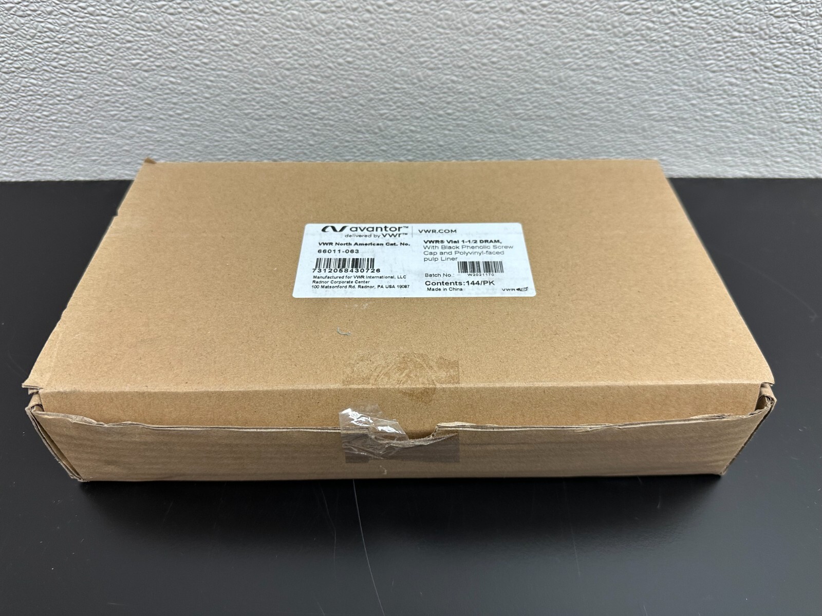 VWR Cat No 66011-063 Vial 1-1/2 Dram 5.55 ml	16×50 mm Borosilicate Glass