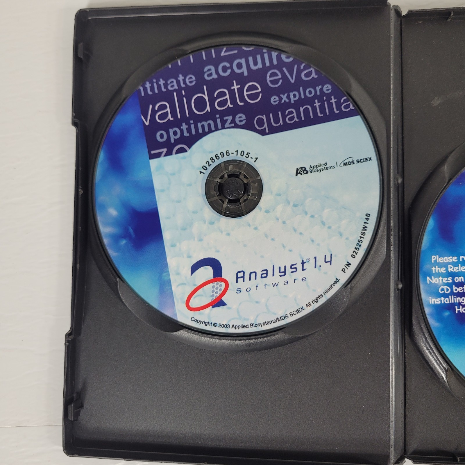 Applied Biosystems MDS SCIEX 1014207 Analyst 1.4 Software AIO and Update Disk