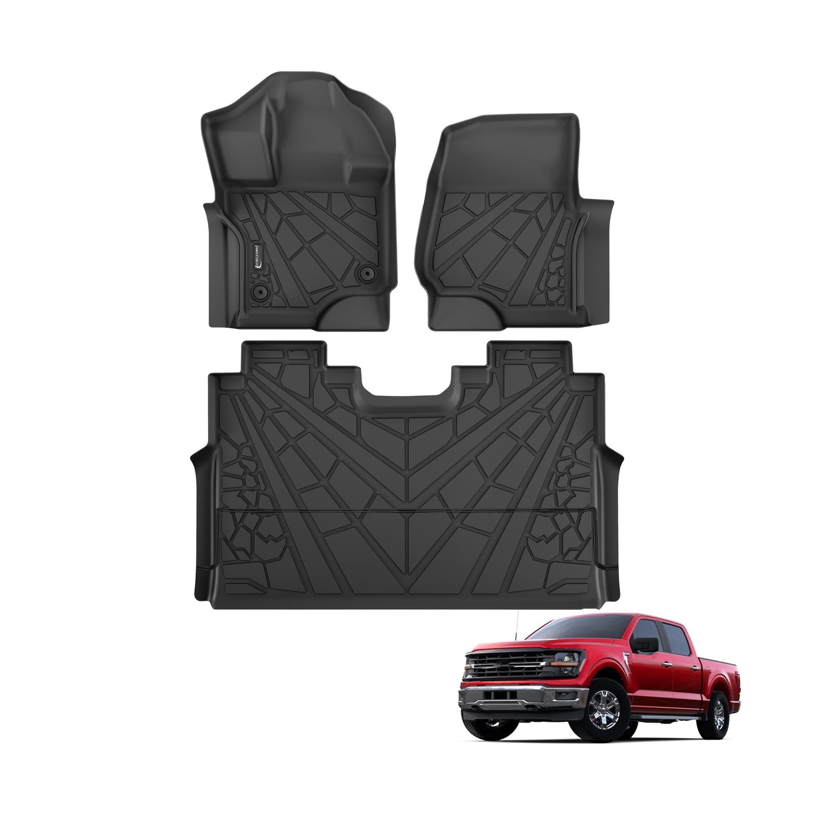 Floor Mats for Ford F150 2015-2026 SuperCrew/Lightning 2022-2026, Custom Fit ...