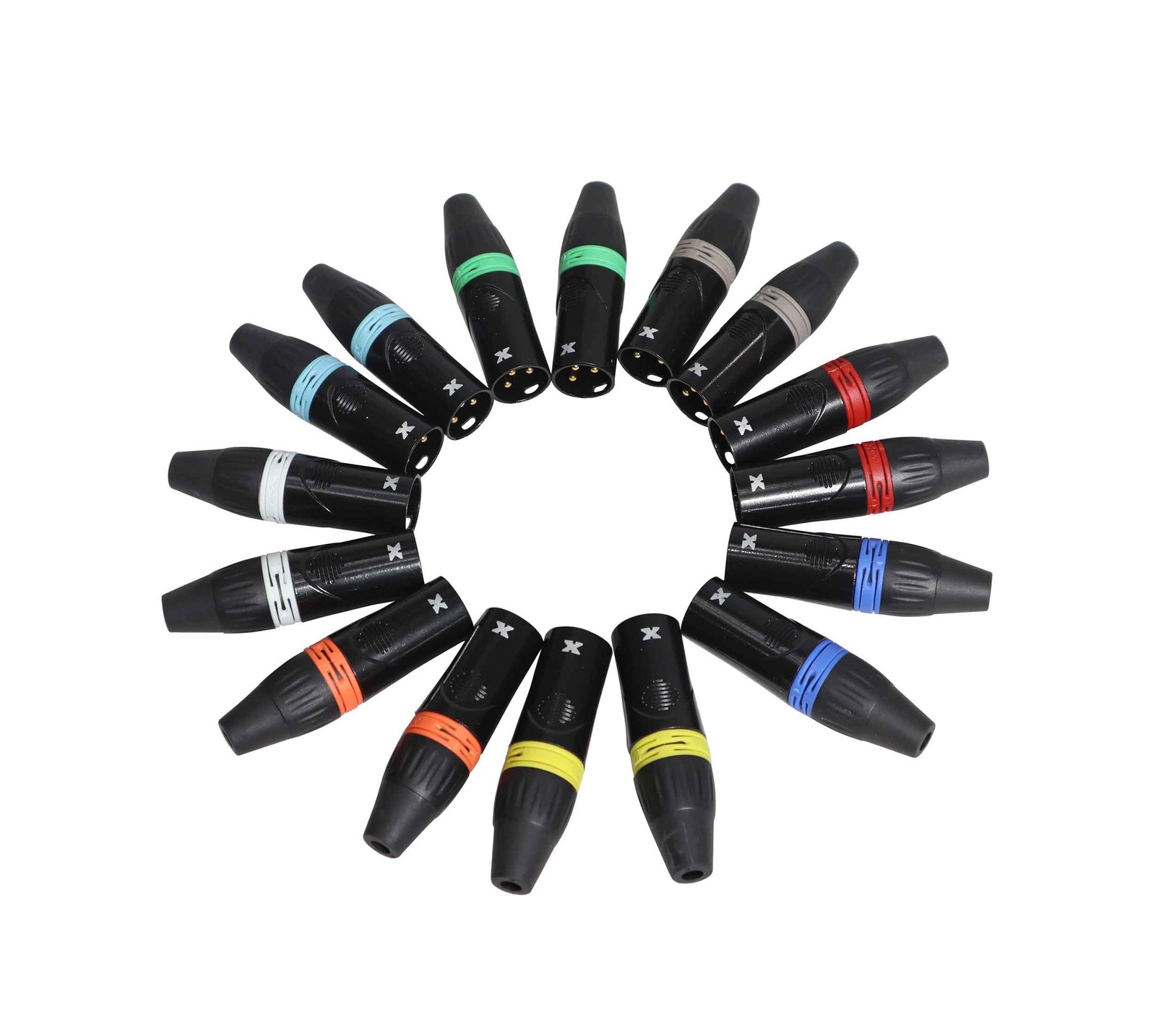 ProX XC-RINGPAK Color Ring Replacements for XLR Cables - 8 Pack