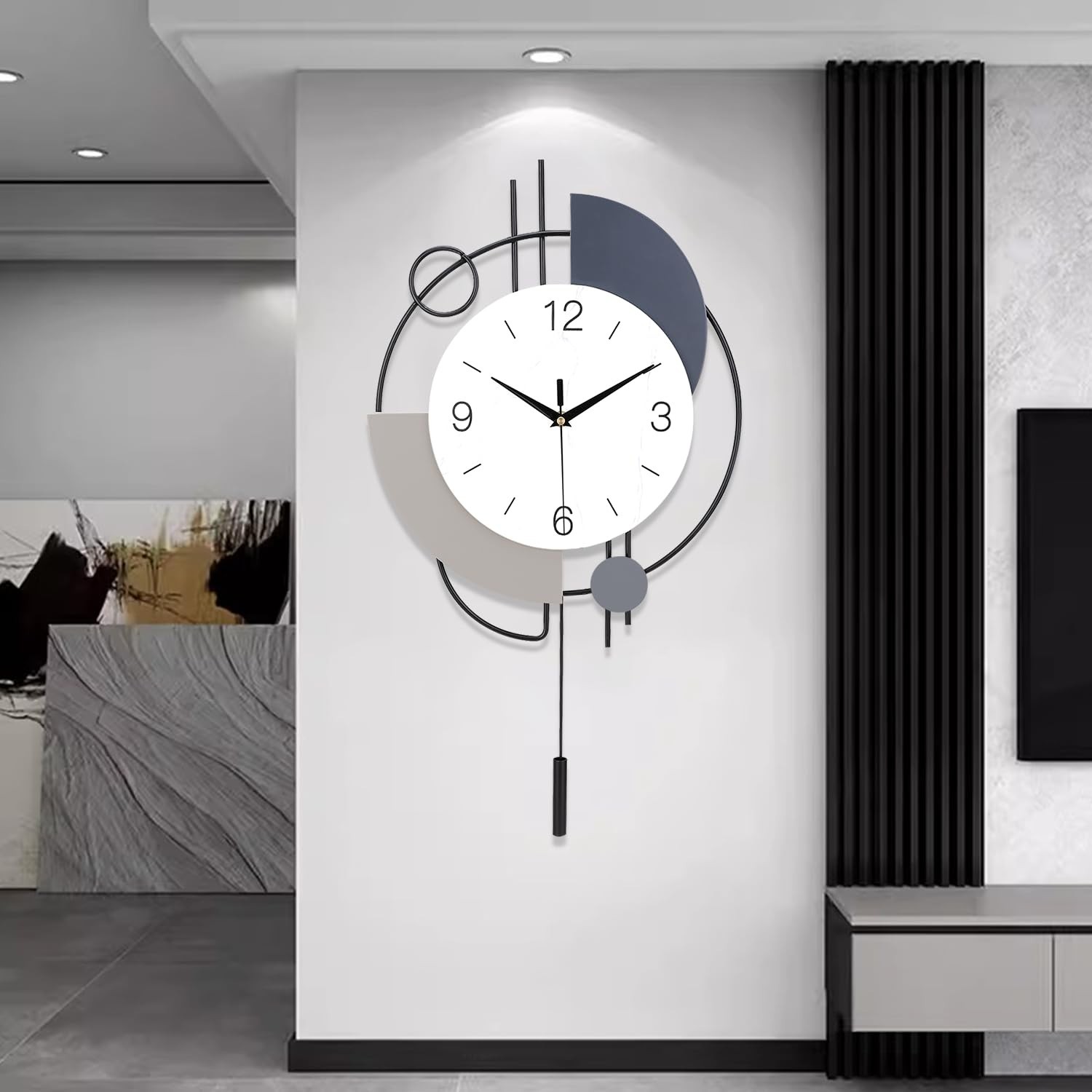 Dankeit Decorative Wall Clocks with Pendulum,Silent Quality Quartz Battery Op...