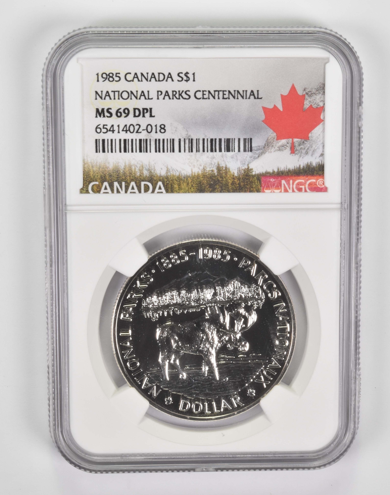 1985 Canada $1 Silver Dollar National Parks Centennial MS69 DPL NGC
