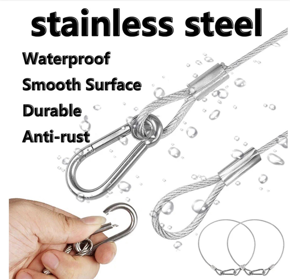 25Pack Stage Light Safety Cables 47”, Stainless Steel Security Cable.Multi Use