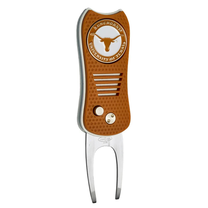 NCAA University of Texas Golf Divot Tool with double sided ball marker