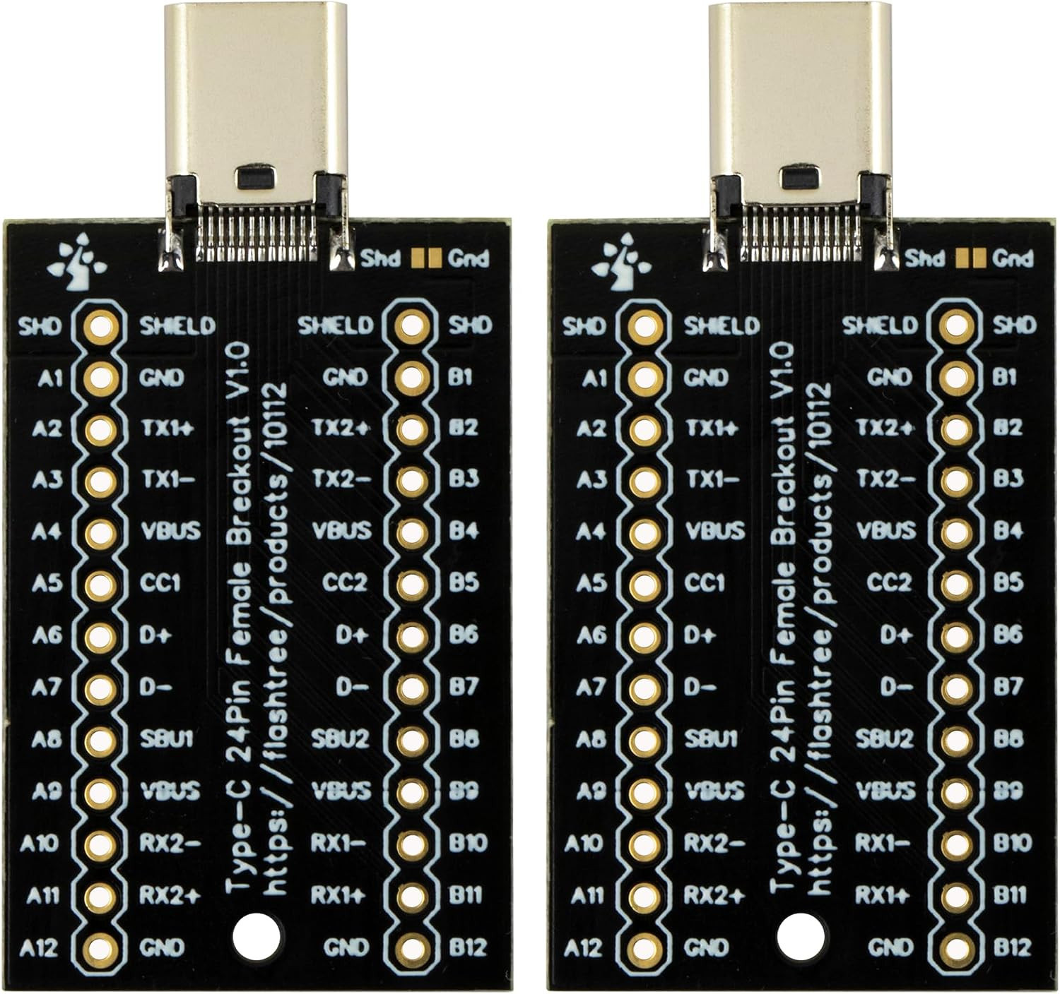 USB Type C Breakout Board Female 24Pin Full Pins Output Gold Plated PCB USB C In