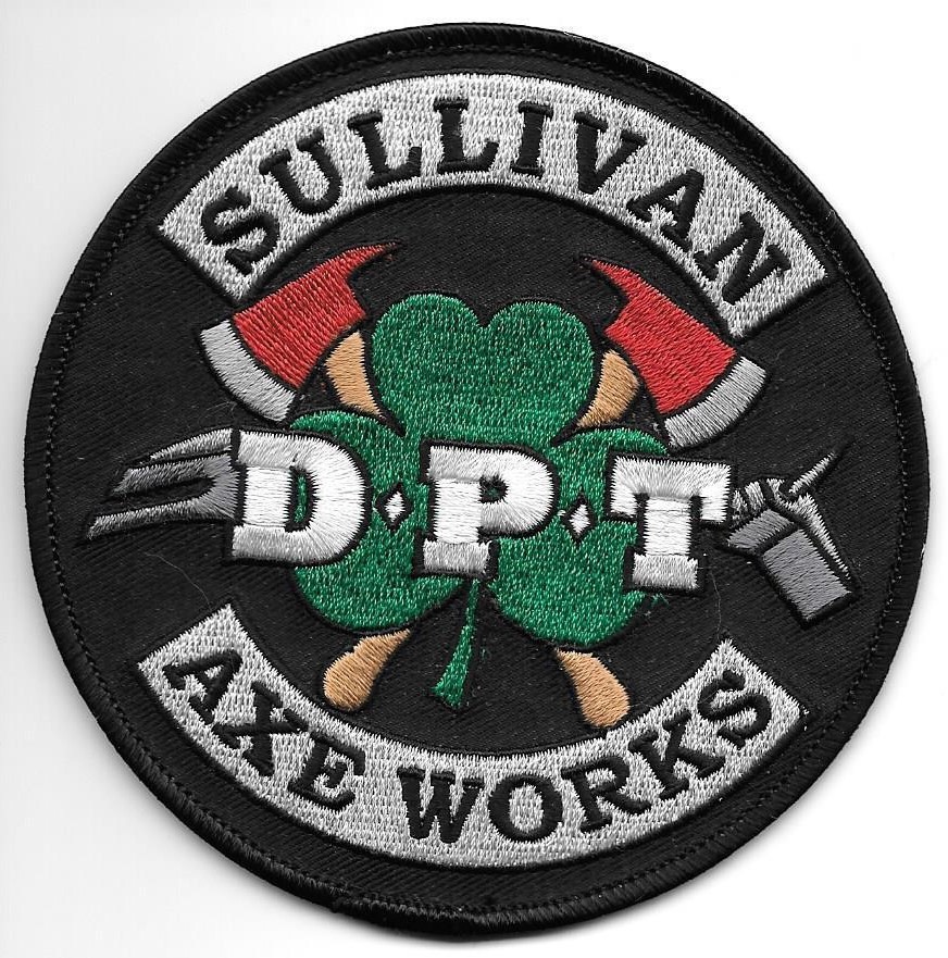 Sullivan  D.P.T.  Fire Dept.  "Axe Works", Wisconsin (4" round size) fire patch