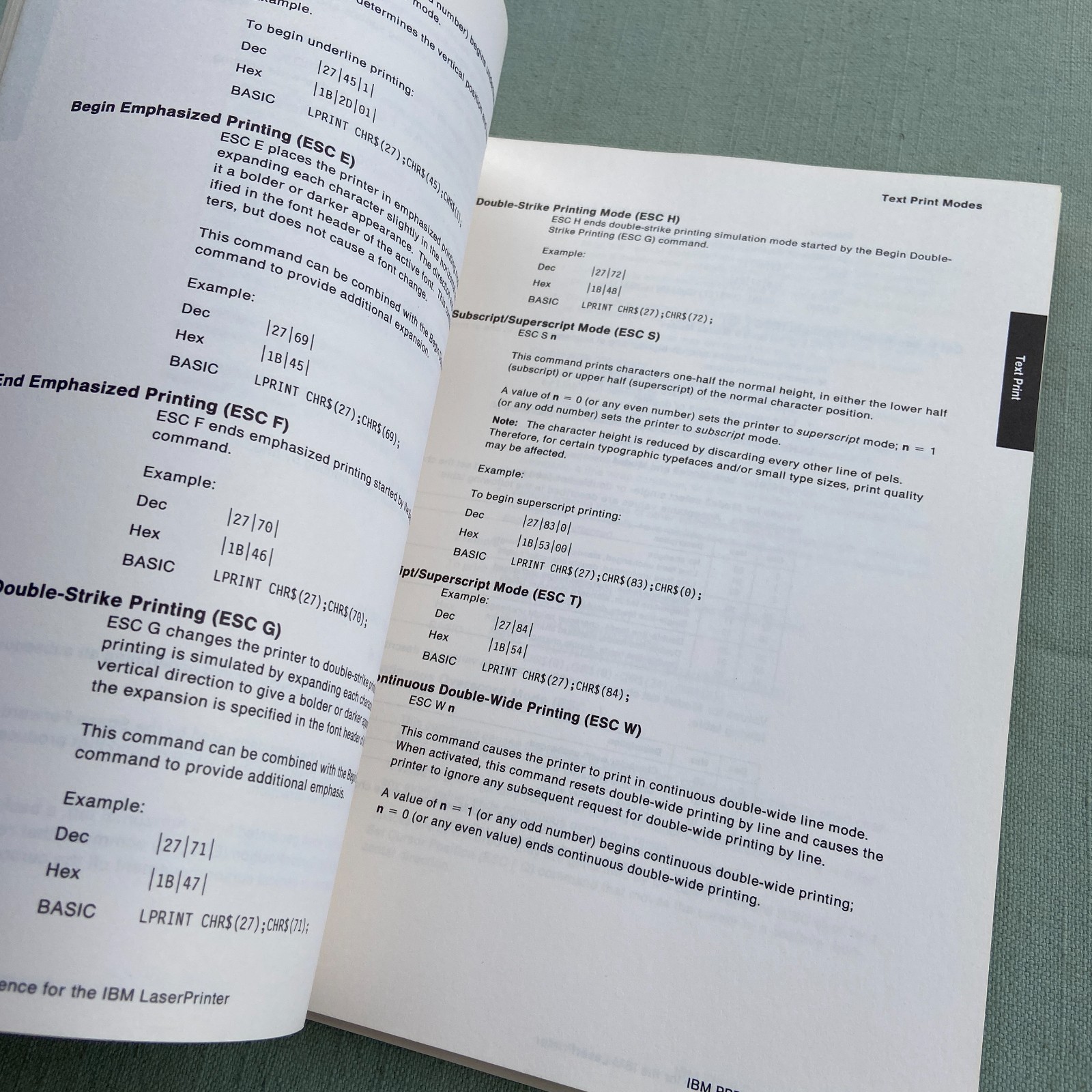 IBM Book Laser Printer Technical Reference 4226 4019 Users Guide Manual 1989 90