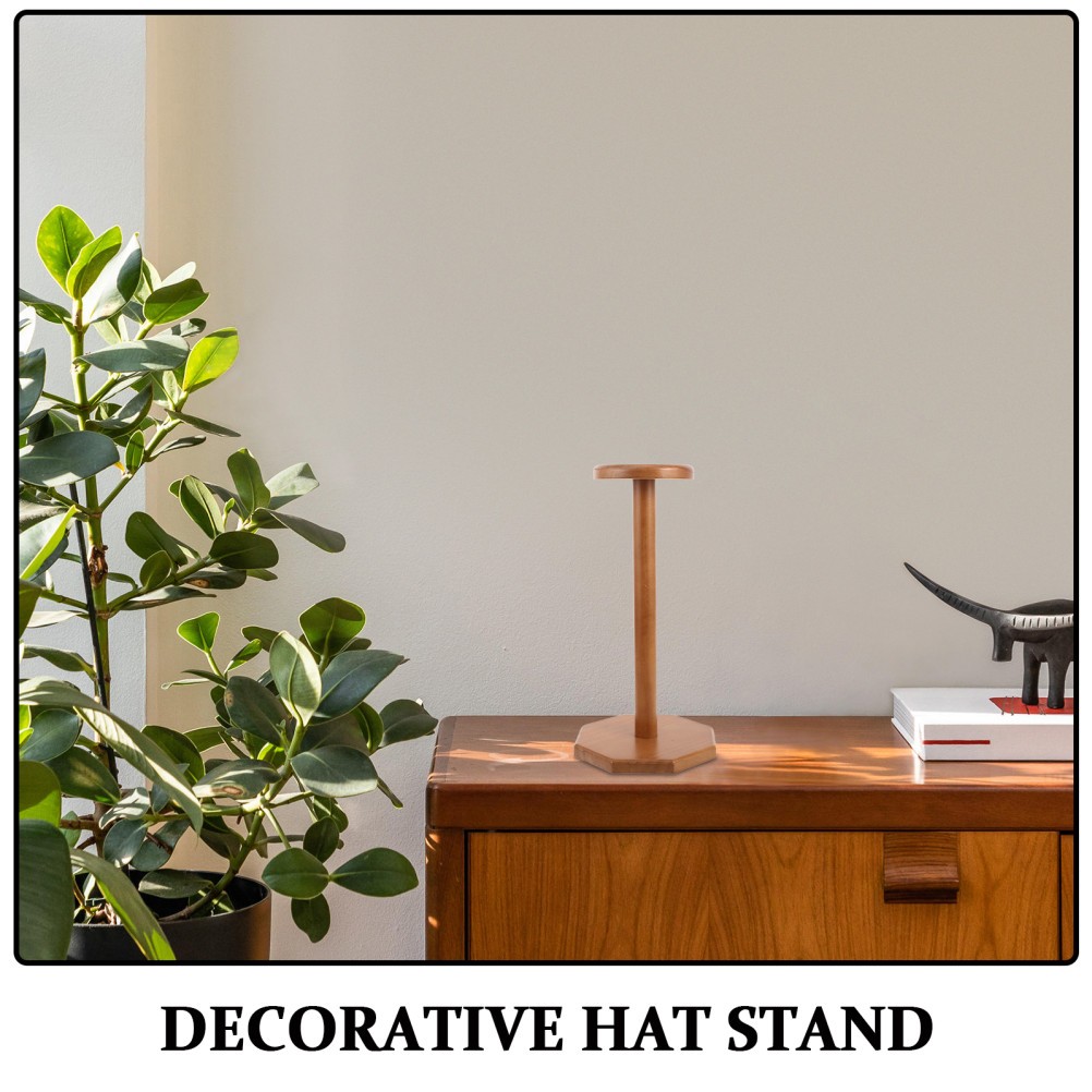 Cowboy Hat Stand: Tabletop Hat Display Rack Solid Wood Cap Display Holder - 13