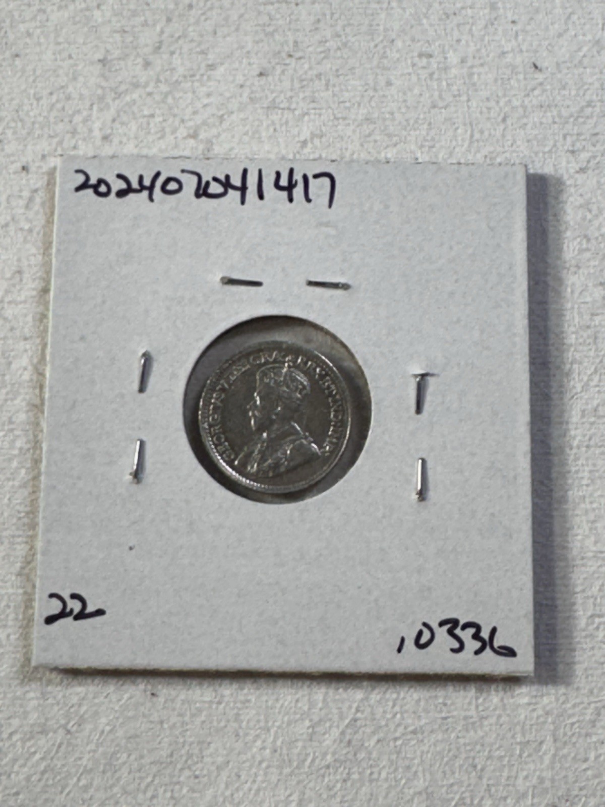 1917 Canada 5 Cents Silver Coin Cleaned