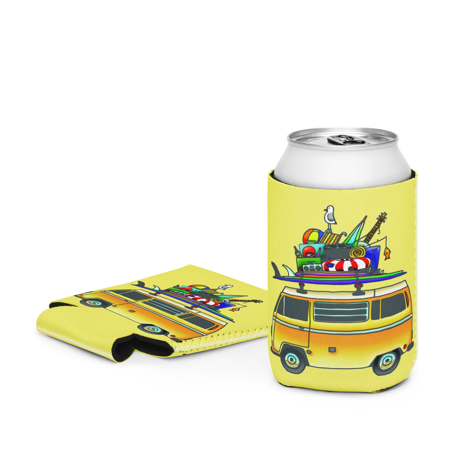 RAD Bus T2 Kombi Bulli Inspired Camper Van Hippie Can Bottle Drink Cooler Coozie