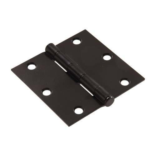 Hardware Essentials Square Corner Door Hinge Black (3-1/2")