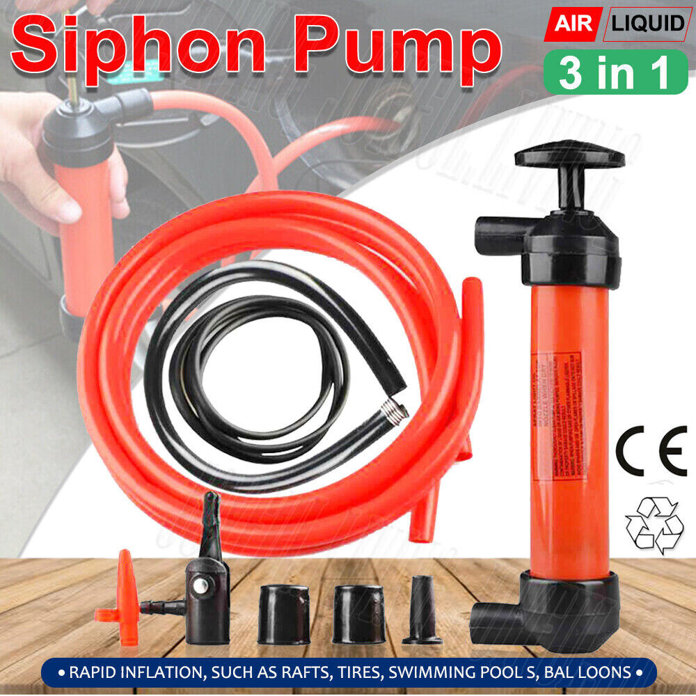 Gasoline Manual Transfer Hand Pump Siphon Car Fuel Oil Changer Water Extractor