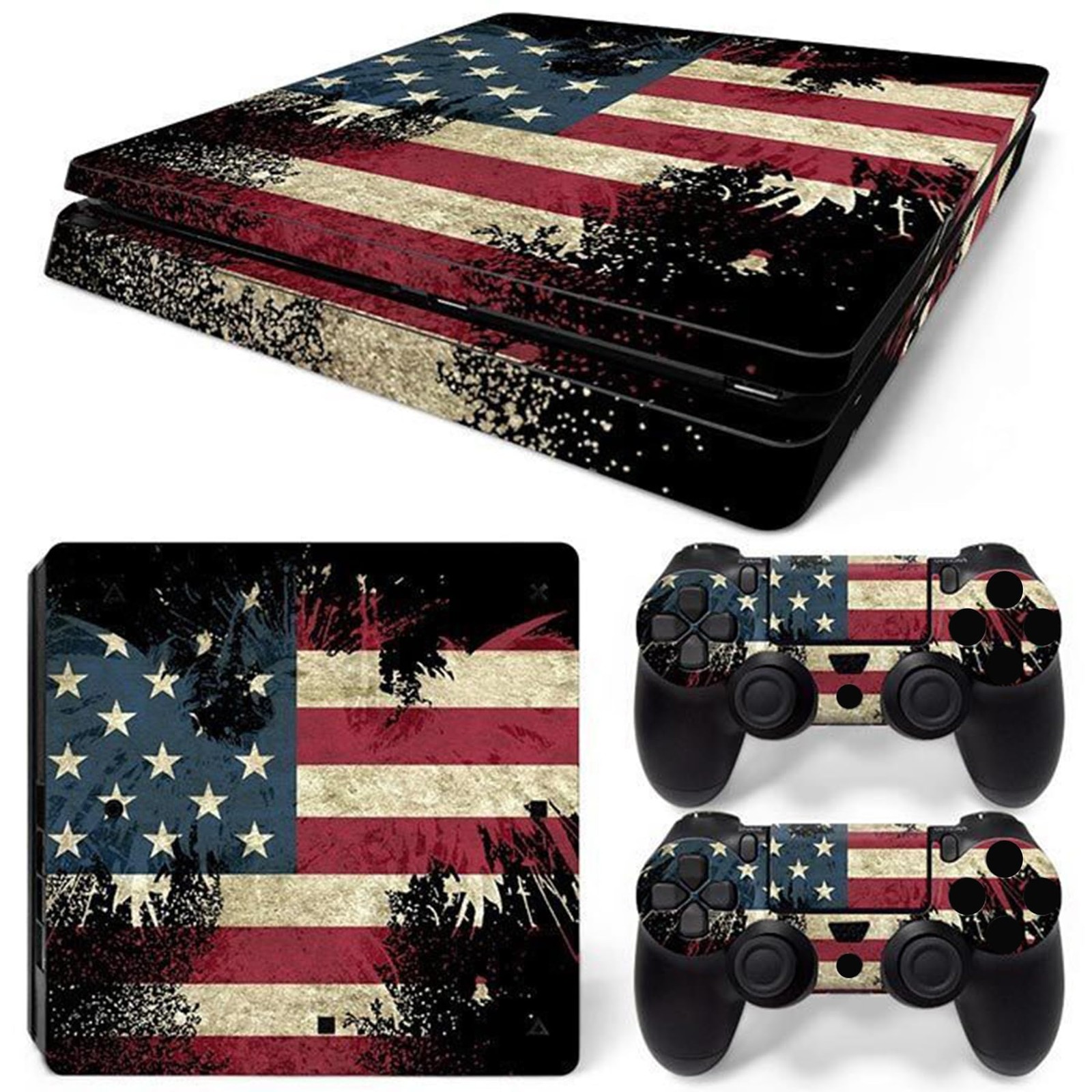 DAPANZ PS4 Slim Skin USA Flag Red