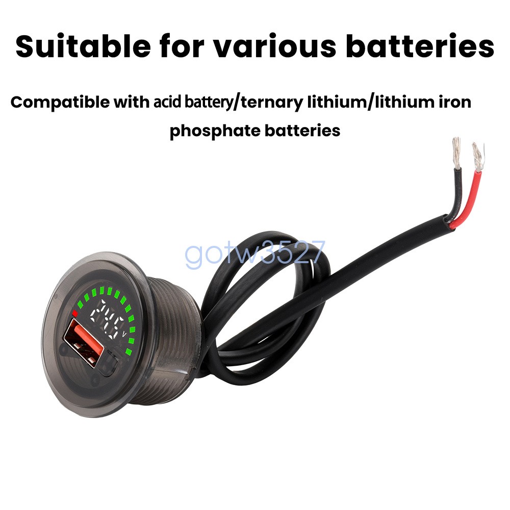 Battery Capacity Voltage Meter Waterproof Digital Universal Volt Power Indicator