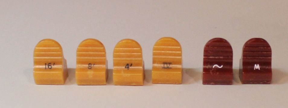 Vox Continental Combo Organ Repro Drawbar Knobs (aka Tips, Pulls or Dollies)
