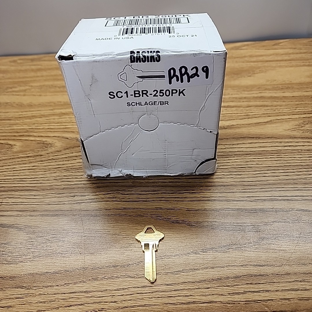 Basiks Key Blank Brass SC1-BR-250PK 250-Box For Schlage
