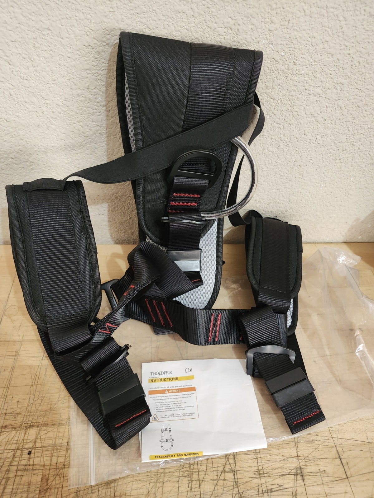 NEW THOEDPRIX FULL BODY HARNESS FALL ARREST WORK POSITIONING BK01A BLACK
