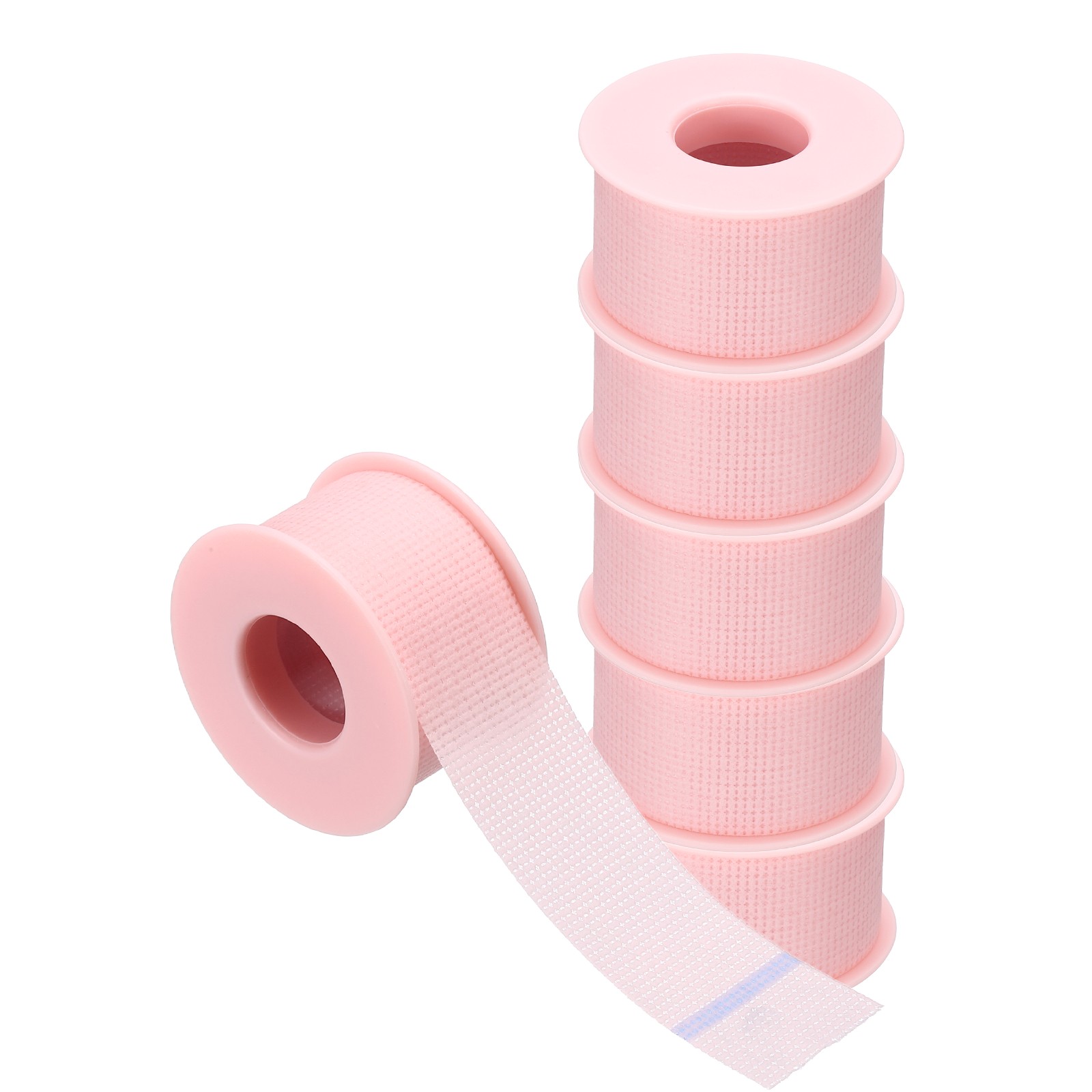 1in x 4.9yd Eyelash Tape, 6 Rolls Eye Lash Tape Silicone Breathable, Pink