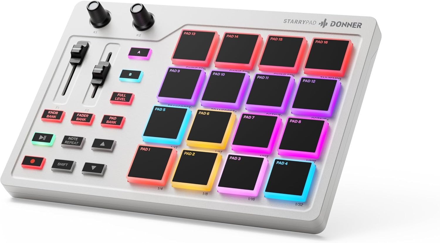 Donner MIDI Pad Beat Maker Machine Professional, Drum Machine with 16 Beat Pads,