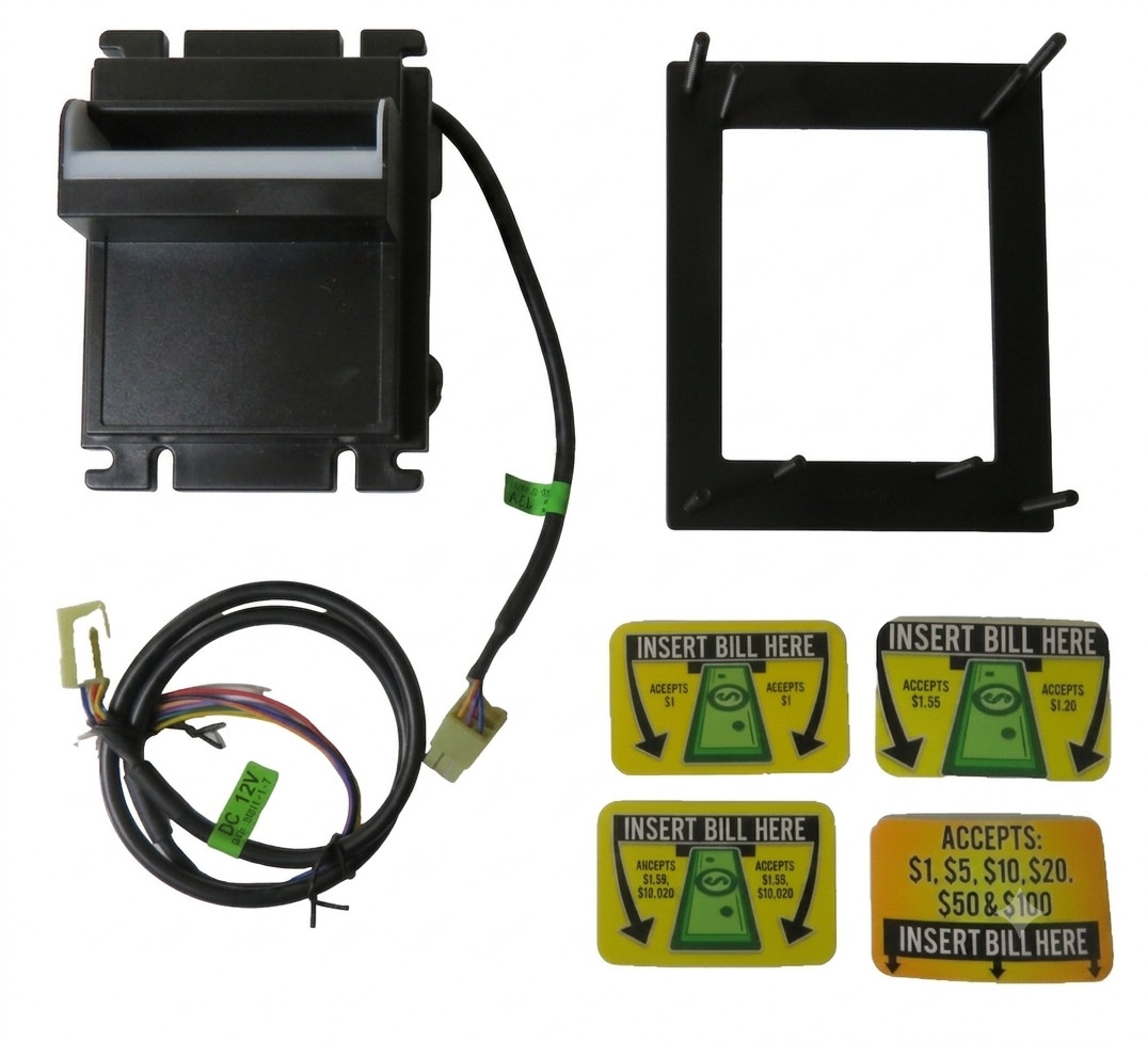 TOP TB74 Dollar Bill Validator 12V Pulse $1 to $100 4 Way Acceptance With Labels