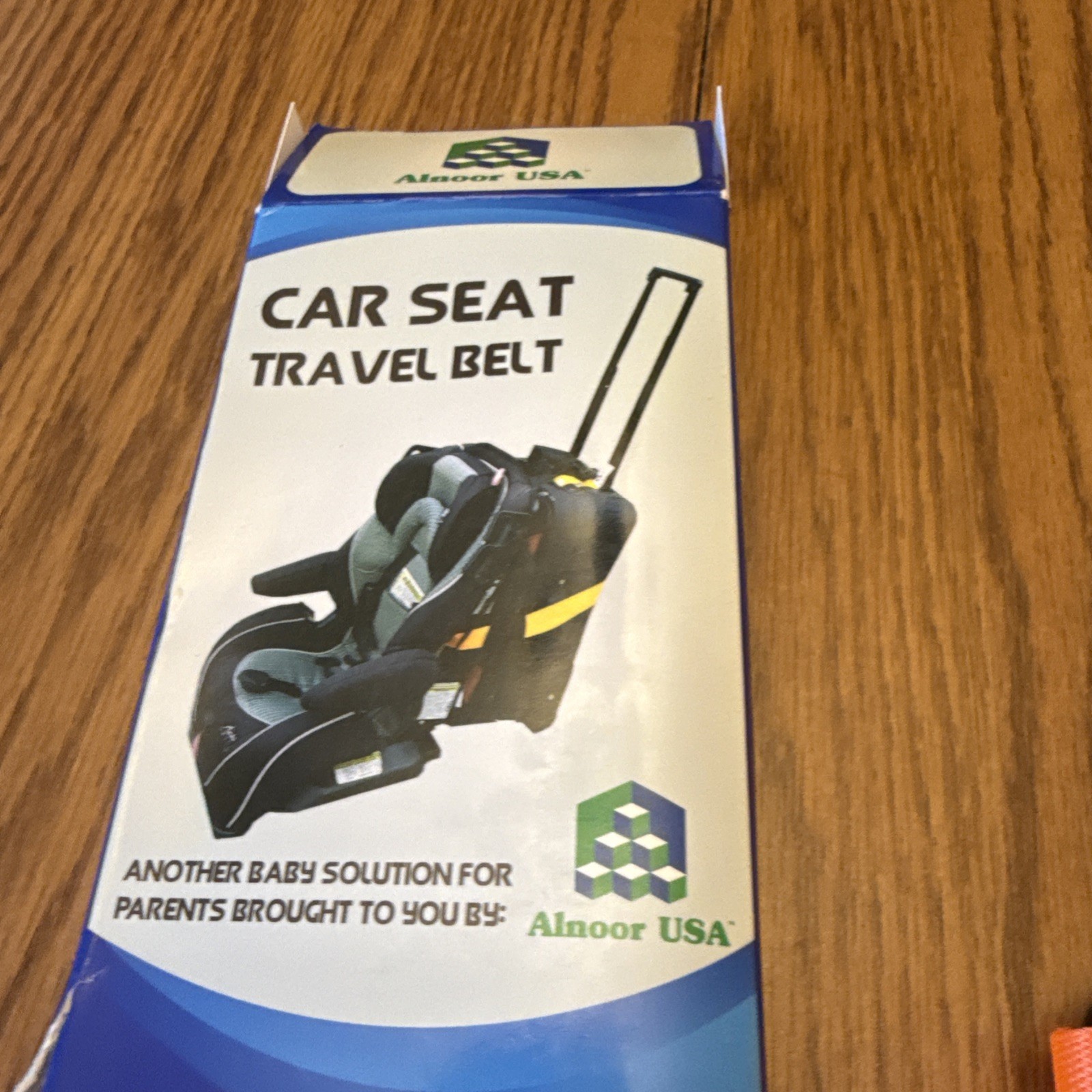 NEW in box Alnoor USA Car Seat Travel Belt Strap to Attach Luggage to Car Seat