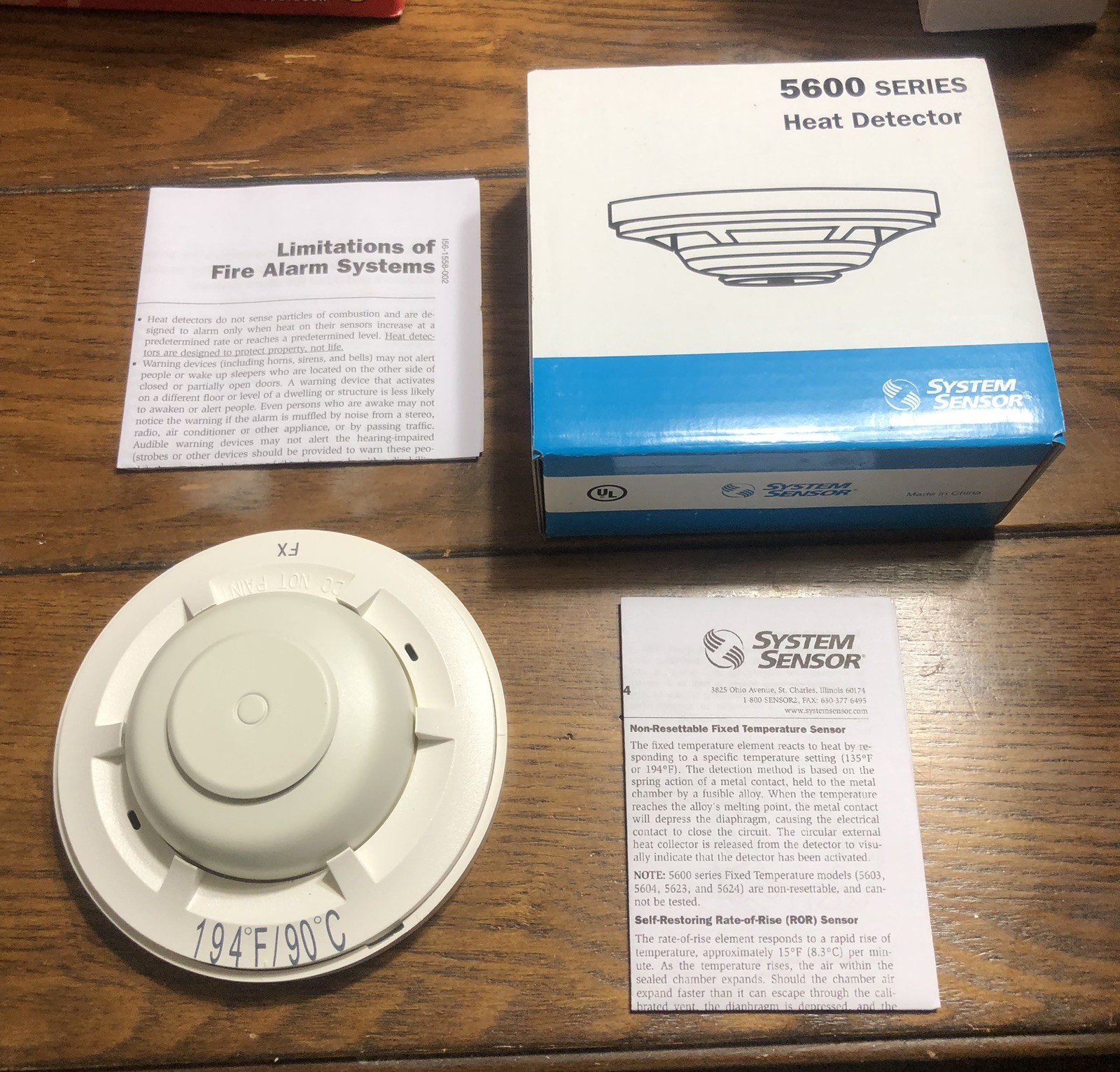System Sensor 5600 Series - Heat Detector - 194°F Fixed Temp - Model 5604 New