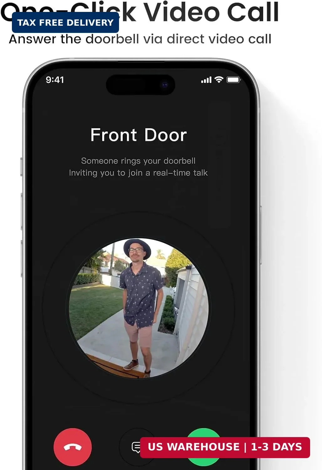 AOSU Wireless Doorbell Camera, 170° Ultra Wide Viewing Angle, Intelligent Parcel