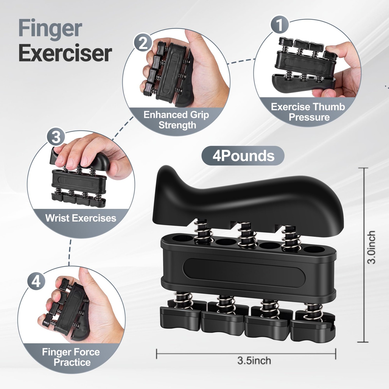 Grip Strength Trainer Kits 5 Pack, Forearm Strengthener with Adjustable Resis...