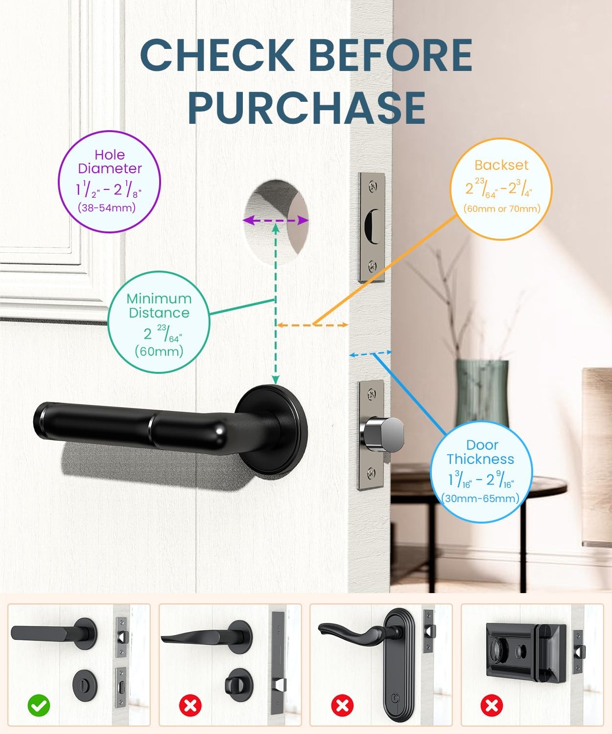 Keyless Entry Smart Deadbolt Lock – Keypad Fingerprint Touchscreen & Black