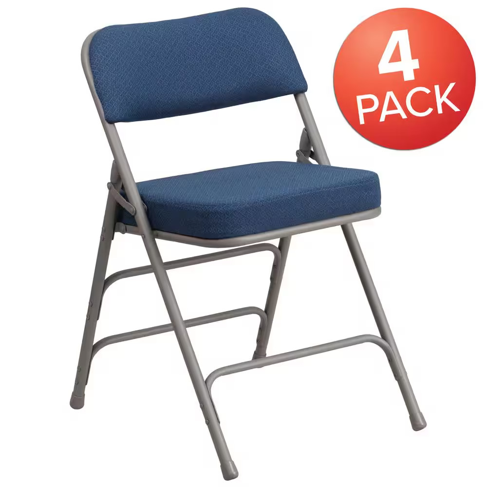 Navy Metal Folding Chair (4-Pack)
