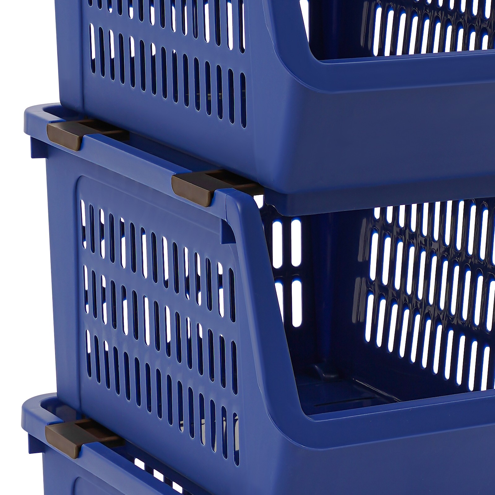 4 PCS Stacking Storage Baskets, PP Plastic Stackable Organizer Bins 76x34x24cm