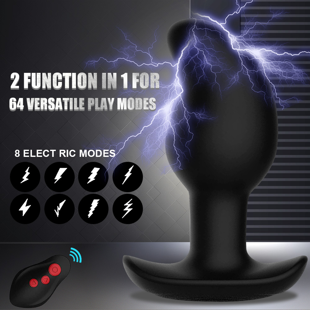 Electric Silicone Anal Butt Plug Vibrator Shock Prostate Massager Dildo Sex Toys