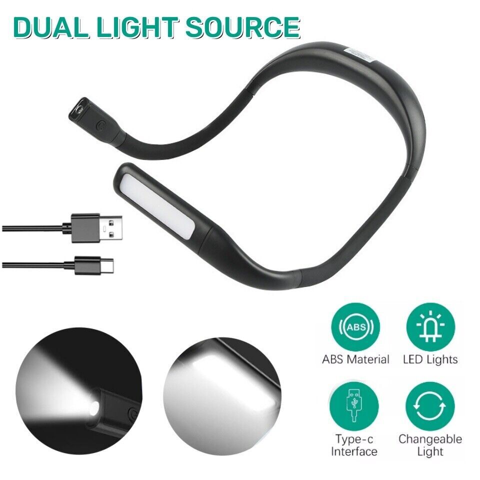 USB Flexible LED Neck Light Book Lamp for Reading book in Bed Biking Camping NEW