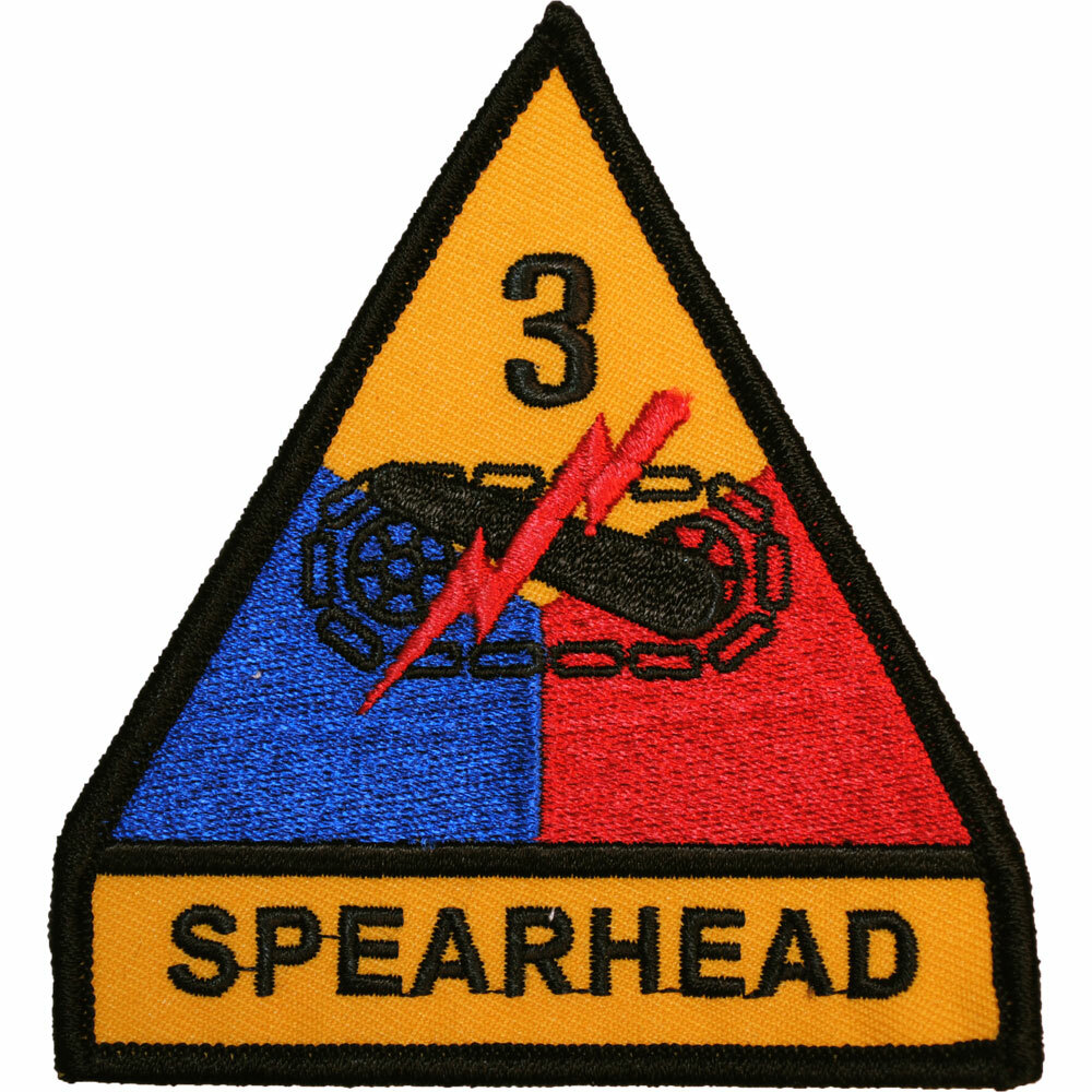 ARMY 3RD ARMORED DIVISION Embroidered Shoulder Patch 3-3/4" (0243)