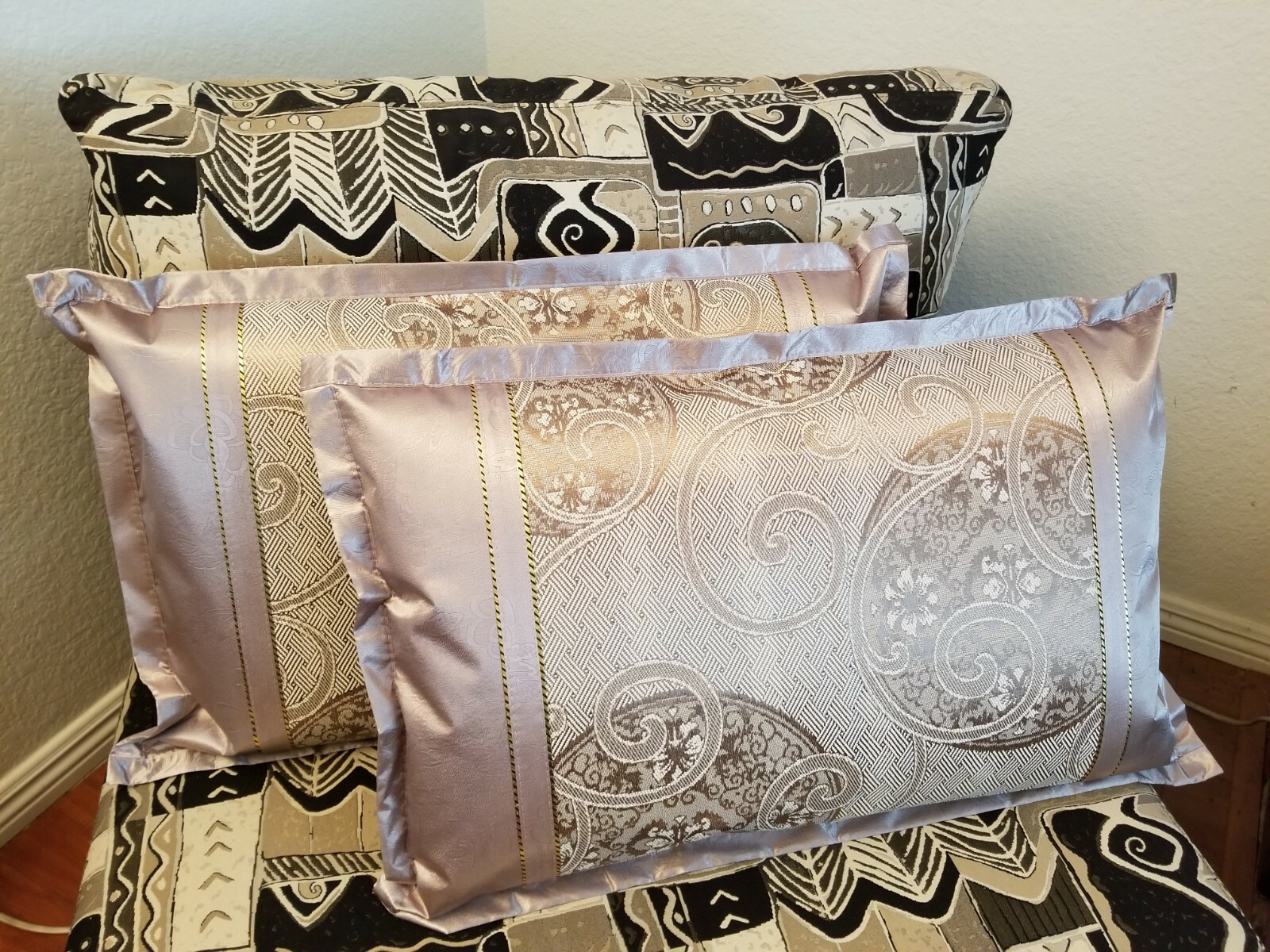 2 pcs Double Sided Luxury Ice Silk Pillowcases for Romantic Bedroom