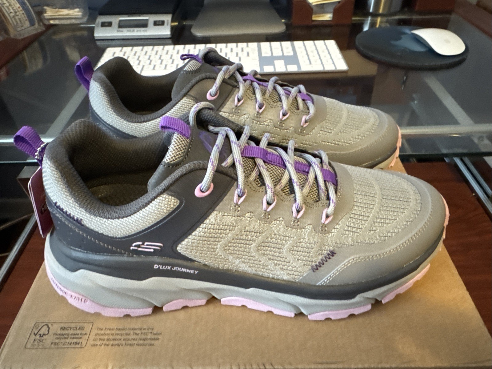 Skechers Women's D'Lux Journey Marigold Charcoal/Purple Shoes (180167/CCPR)