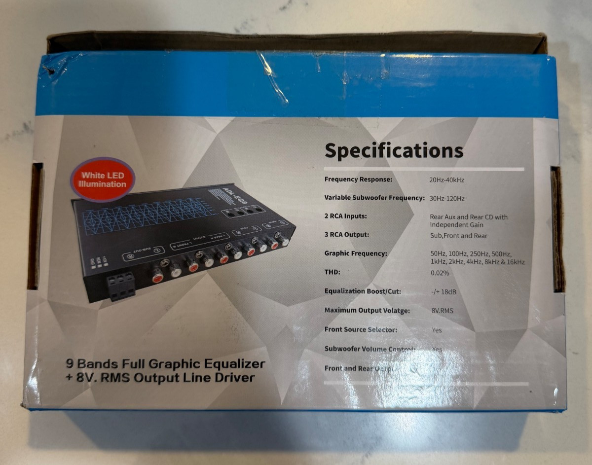 ADL-EQ9 9-Band Car Stereo Equalizer EQ Line Driver