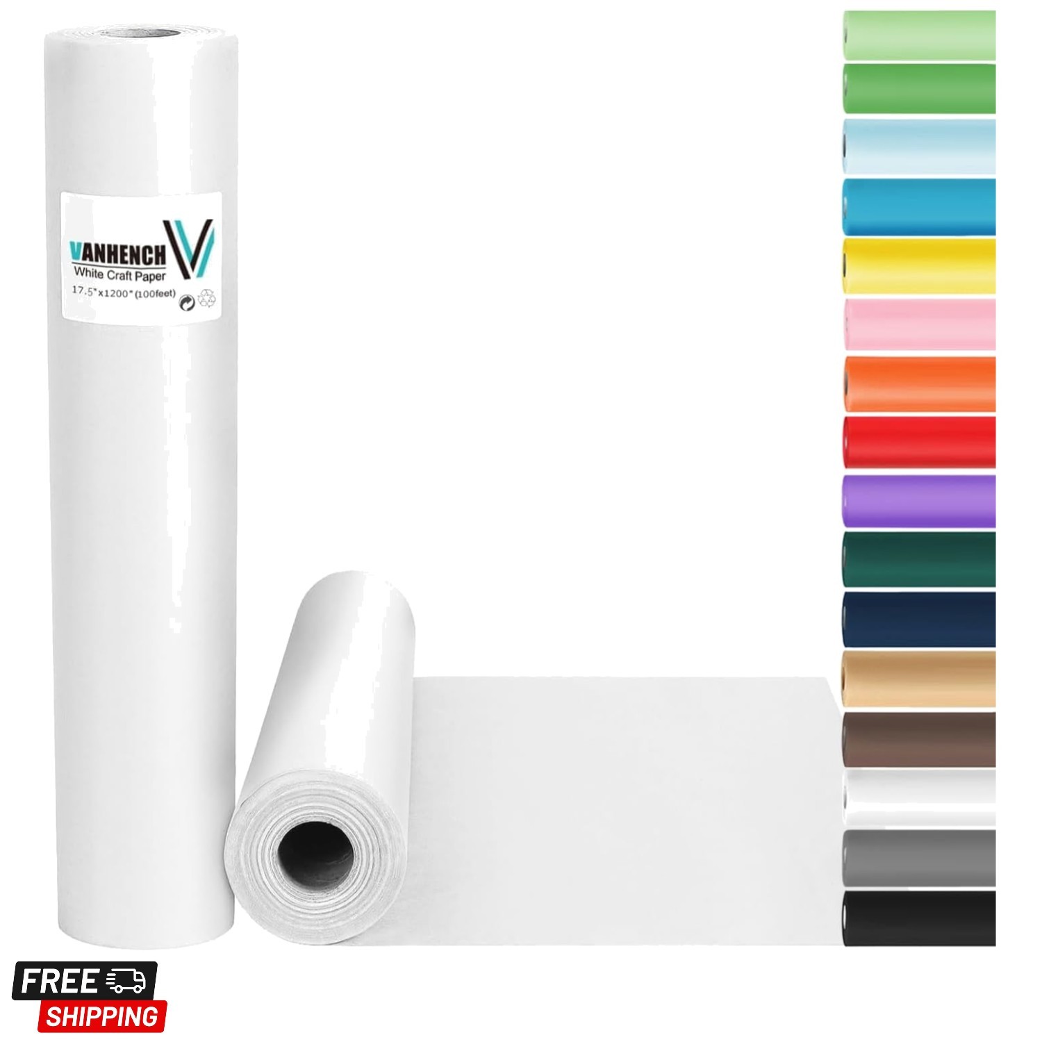 White Wrapping Paper 17.5"x1200"100', Bulletin Board Easel Painting Drawing B...