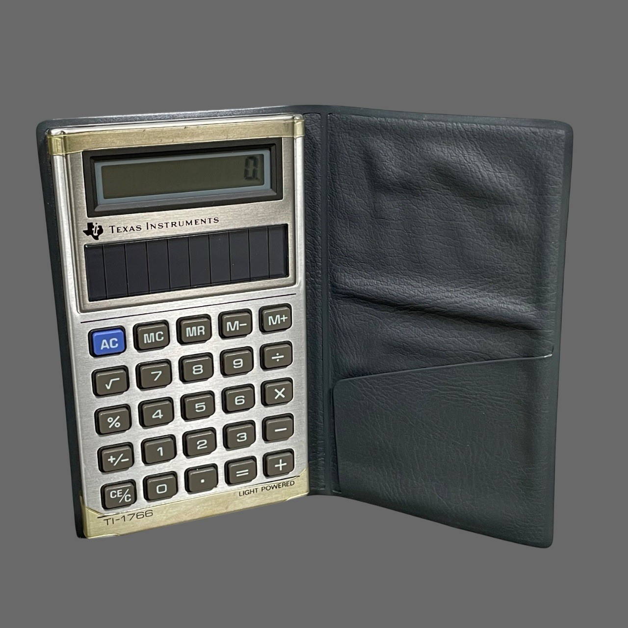 Vintage Texas Instruments TI-1766 Solar Calculator Made in Japan w/ Case WORKING