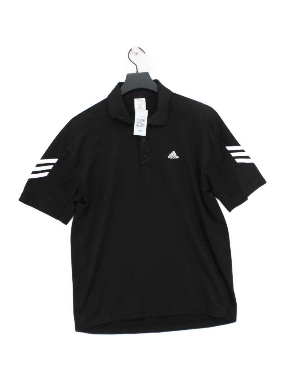 Adidas Men's Polo M Black 100% Polyester Collared Basic