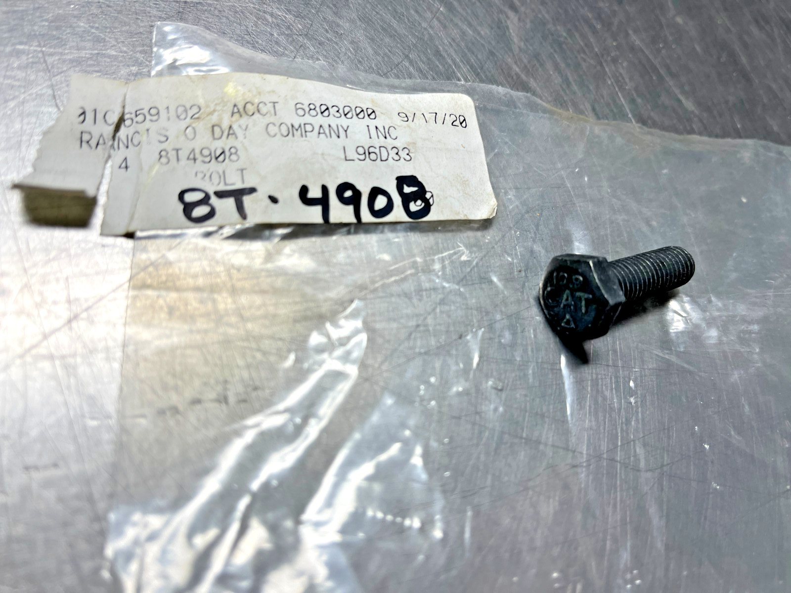 8T-4908   Genuine OEM  CAT  Cap Screw BOLT    Caterpillar   8T4908