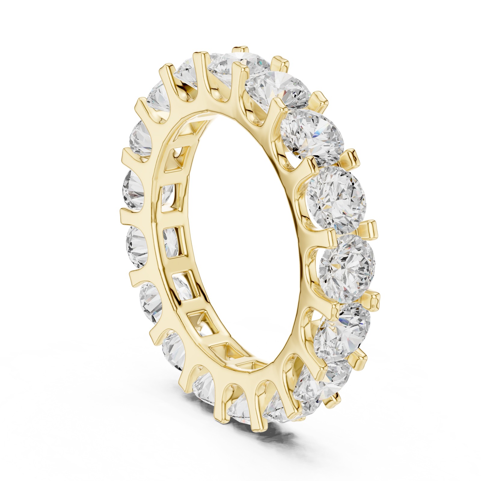 5.2Ct Round Diamond 14K Gold Over Elegant Bridal Wedding Full Eternity Ring B270