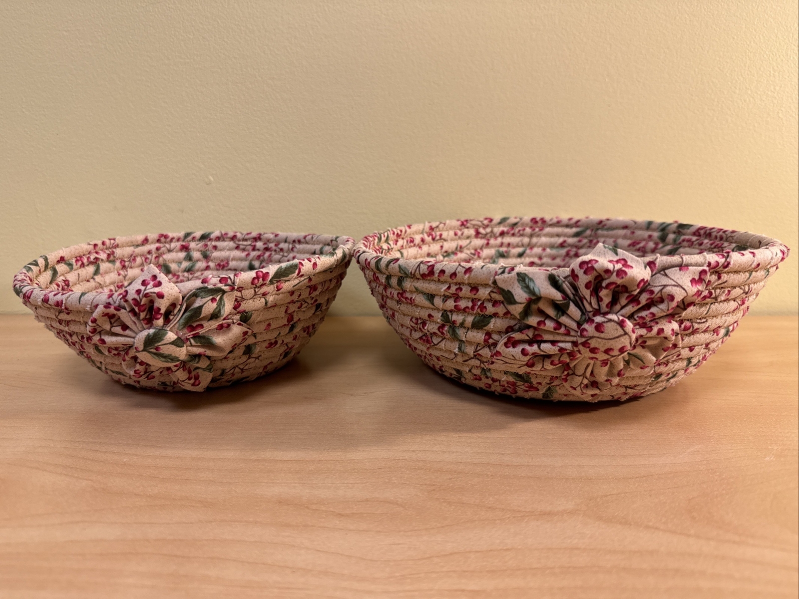 Set Of Two Fabric Coil Baskets