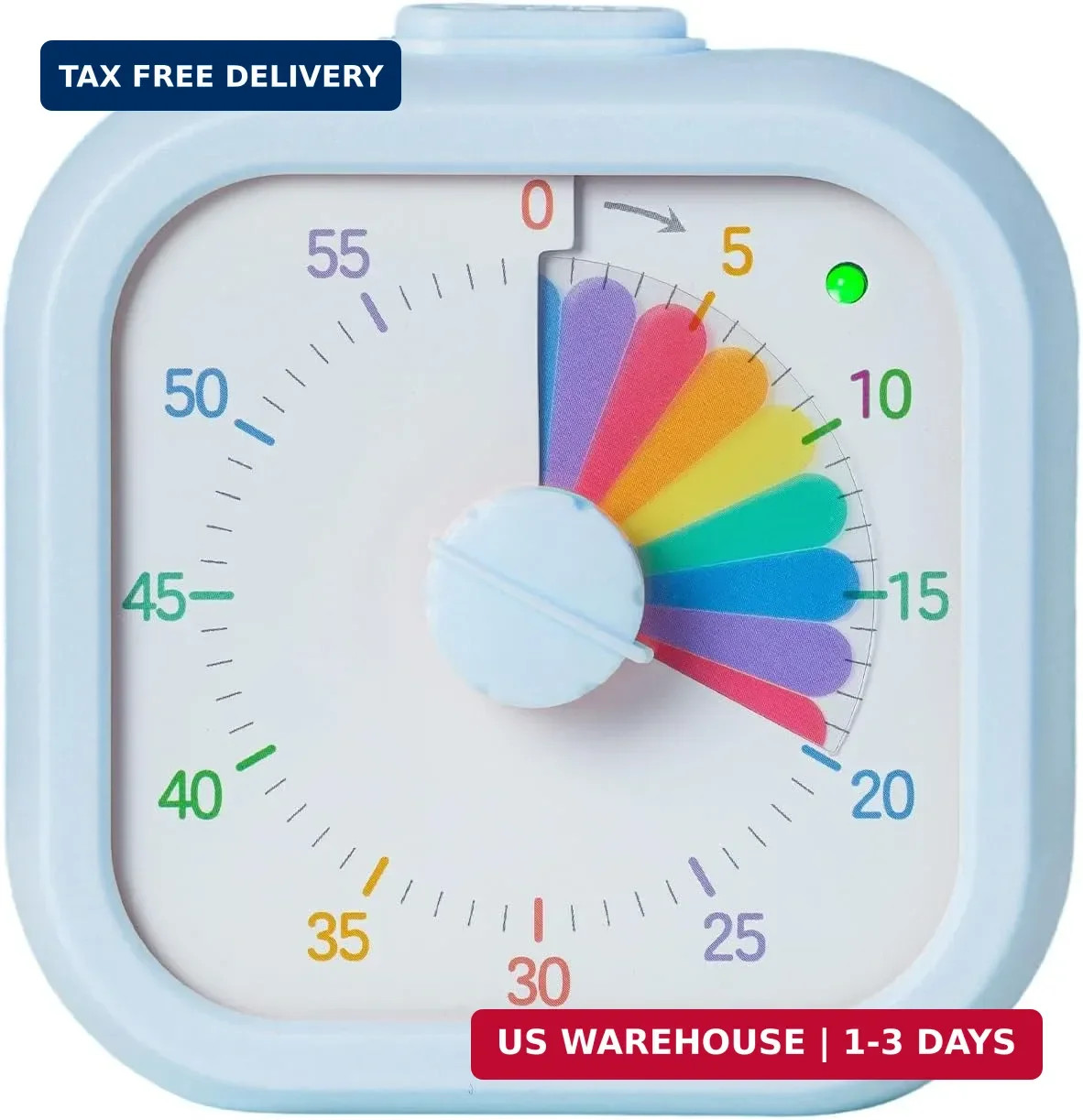 Visual Timer with Rainbow Pattern, 60-Minute Countdown Timer for Kids and Adults