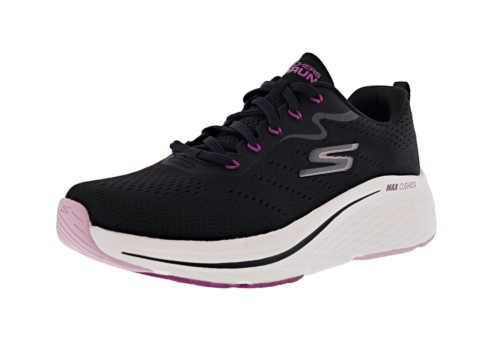 SKECHERS WOMEN'S MAX CUSHIONING ELITE 2.0- LEVITATE 129601W/BKPK WIDE WIDTH