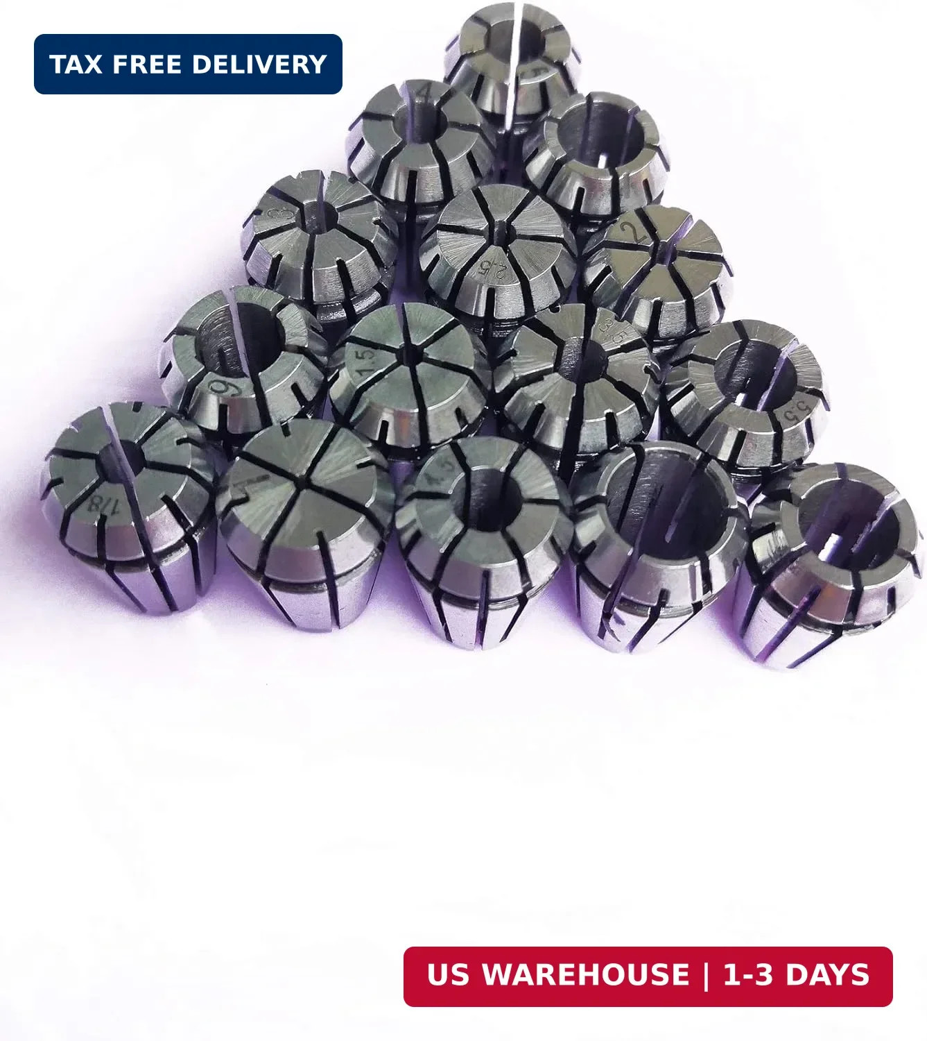 15Pcs ER11 Spring Collet Set For CNC Super Precision Milling tool Gripping Range
