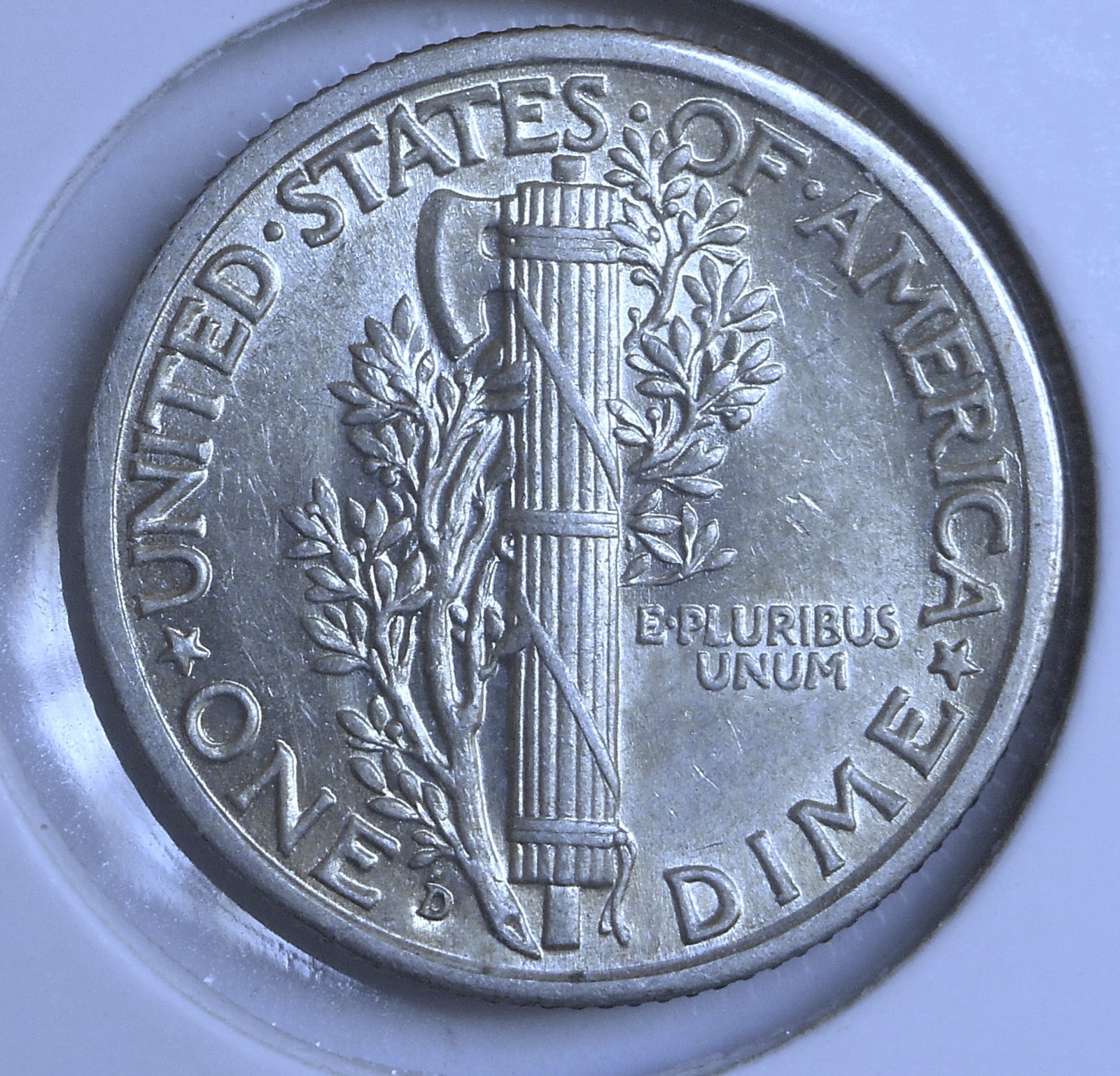 1937-d . . Mercury Dime . . AU . Almost Uncirculated . Silver .