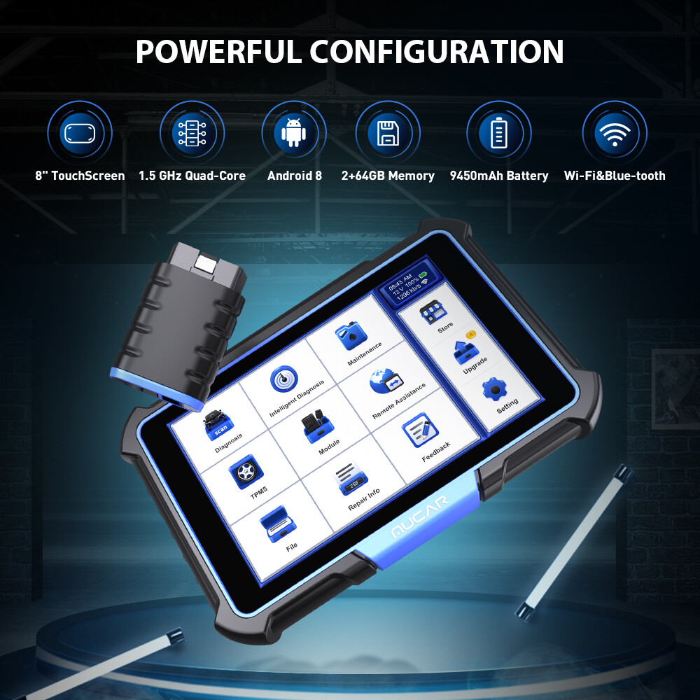 MUCAR VO8 Car ALL System Diagnostic Tool OBD2 Bidirectional Scanner E-CU Coding