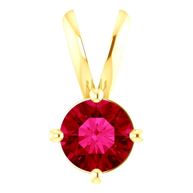 18K Solid Yellow Gold Pendant Setting Round Solid Base Solitaire Mount 3mm-8mm