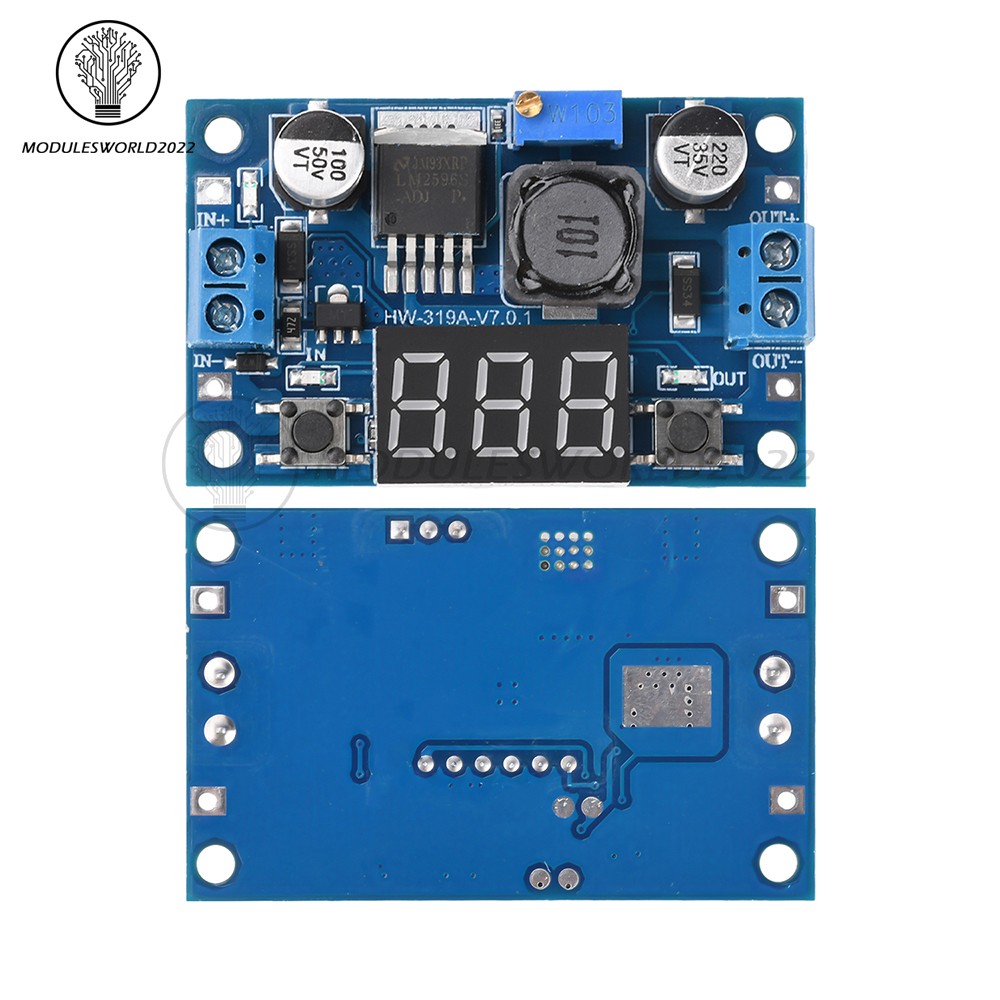 LM2596 Buck Step-down Power Converter Module DC4.0~40 to 1.3-37V LED Voltmeter
